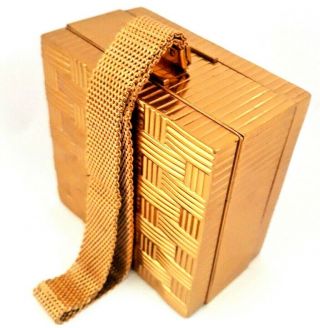 Vintage Art Deco EVANS Gold Carryall Compact & Cigarette Case Combination.  SEE 2