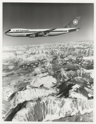 Large Vintage Photo - Air Canada Boeing 747 Cf - Toa In - Flight