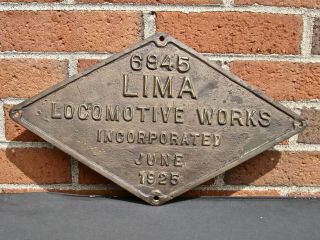 LIMA BUILDER PLATE 6945 JUNE 1925 NKP 227 4