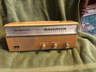 Vintage Retro Salmon Pink Nobility Six Transistor Radio.