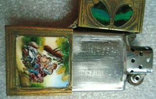 fine old Zippo cigarette lighter in sterling silver Italian enamel case 7