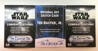 Star Wars ANH B&W Three Stooges Sketch Card ARTISTS RETURN AP SET Ted Dastick Jr 2