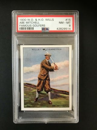 1930 W.  D.  & H.  O.  Wills Famous Golfers: Abe Mitchell 15 Psa Grade 8