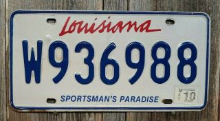 2004 Louisiana " Sportsman Paridise " License Plate W/10 Renew Stkr.