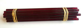 860 gr.  Cherry Red Transparent Amber Bakelite Catalin Rods Block Part Dice Beads 6