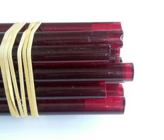 860 gr.  Cherry Red Transparent Amber Bakelite Catalin Rods Block Part Dice Beads 7