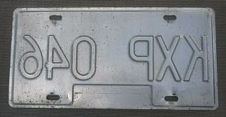 British Columbia License Plate Passenger Expired 2001 number KXP 046 Canada 2