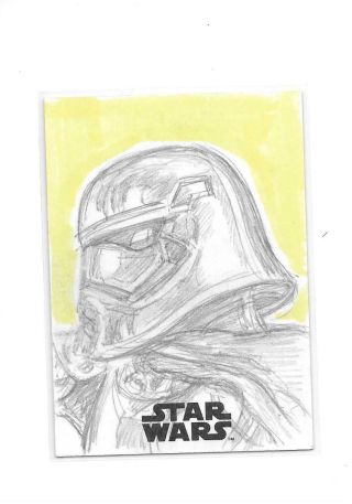 2018 Star Wars Galaxy Captain Phasma Sketch By David Rabbitte 1/1