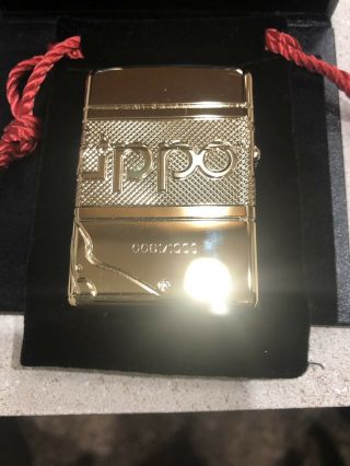 2017 Zippo 24Kt Gold Plated Lighter Windy 80th Anniversary Collectible 3
