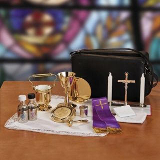 Church Chapel Cemetery Holy Water Pot Travel Kit