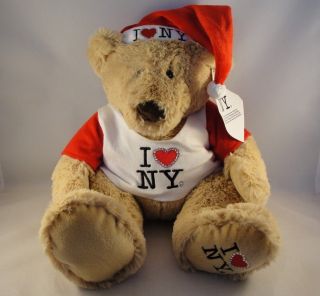 I Love Ny York Santa Teddy Bear Stuffed Animal