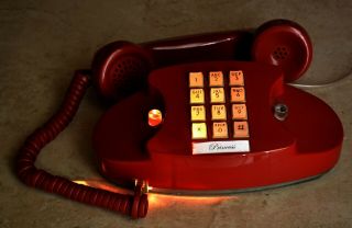 Western Electric Red Princess Telephone - Lights Up - Plug - N - Play Ready
