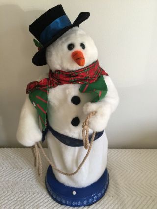 Gemmy Animated Cowboy Snowman Sings Im Gonna Lasso Santa Claus 19.  75”