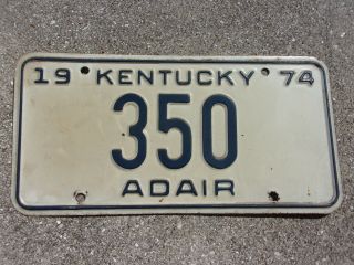 Kentucky 1974 License Plate 350