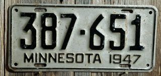 1947 Minnesota " Passenger " License Plate (unrestored)