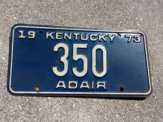 Kentucky 1973 License Plate 350