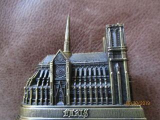 Vtg Ornate Notre Dame Paris France Metal Souvenir Sap Polyne Paris