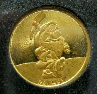 1/4 Oz Proof Gold Disney Rarities Grumpy 285 1987 Snow White 50th $0 Ship Track