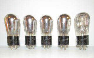 Set Of 5 Sylvania Globe Sx - 201a (01a) Amplifier Tubes.  Tv - 7 Test Strong To Nos.