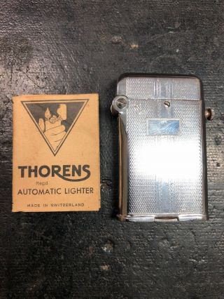 Thorens Automatic Lighter Switzerland Push Button Chrome
