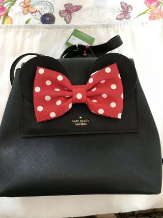 Disney Kate Spade Backpack Minnie Mouse Small Neema Bag Purse Nwt