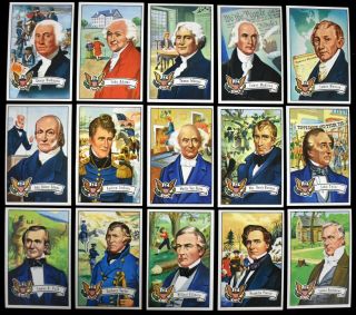 1956 Topps U.  S.  Presidents Complete Card Set Ex,  (36 Cards)