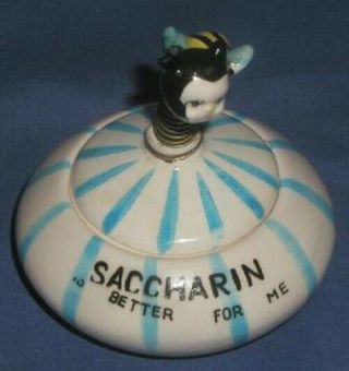 Rare Daver Porcelain Jar W/ Bumble Bee " Saccharin Better For Me " Pixieware Holt