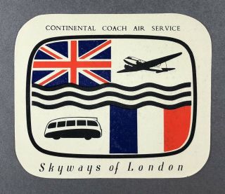Skyways Of London Vintage Airline Luggage Baggage Labels Gummed