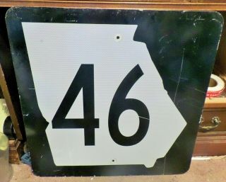 Georgia Ga State Route 46 Highway Sign Statesboro Soperton Real Retired Sign