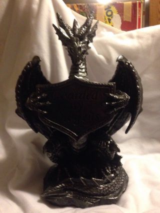 13 " Guarded By Dragons Statue Black Rare