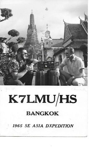 1965 K7lmu/hs Photo Don Miller Sponsor Qsl Radio Card.  Mailed.  Stamps
