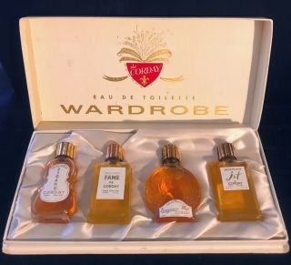 Rare Vintage 1923 Toujours Moi Corday Wardrobe Box 4 Different Perfume Bottles