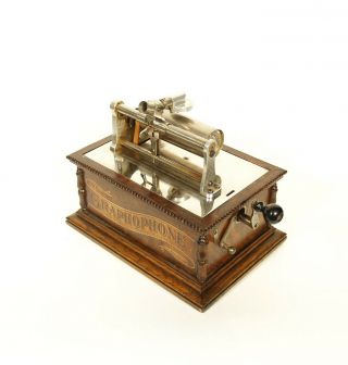 Pint - Sized & Nearly Perfect 1901 Columbia AA Cylinder Phonograph w/Nickel Horn 6