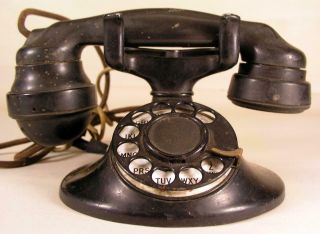 Antique D - 1 Rotary Dial Desk Telephone With 4 - H Dial And E - 1 Handset