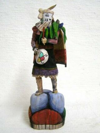 Hopi Carved 11.  25 " Snow Maiden Kachina Doll Sculpture By Master Carver Aaron H