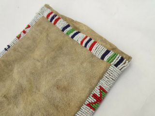 19th C.  Native American Indian Plains Lakota Sioux Beaded Pipe Bag Sinew 3