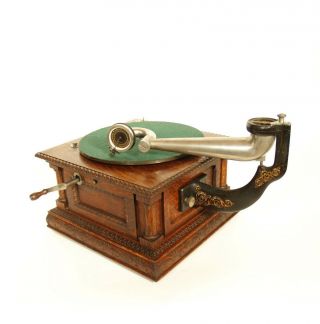 1903 Victor MS Phonograph w/Original Spear Tip Wood Horn & Stunning 5