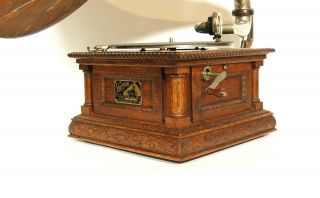 1903 Victor MS Phonograph w/Original Spear Tip Wood Horn & Stunning 6