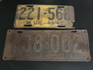 5 West Virginia Rusted License Plate W Va 1927 1931 1932 1935/1936 1940/1941