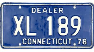 99 Cent 1978 Connecticut Dealer License Plate Xl189