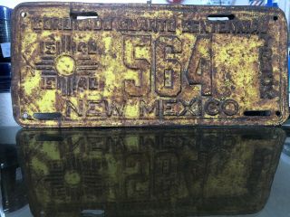 1940 Mexico License Plate Low Number Truck Plate