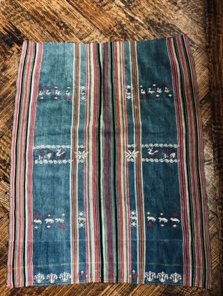 Antique Peruvian Woven Textile Salvage - Embroidery