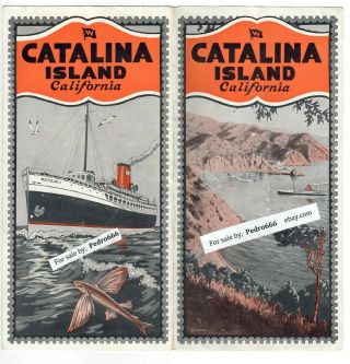 1920 Santa Catalina Island Vacation Travel Brochure CA Wilmington BiPlane Hotel 2