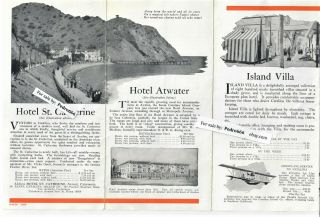 1920 Santa Catalina Island Vacation Travel Brochure CA Wilmington BiPlane Hotel 3