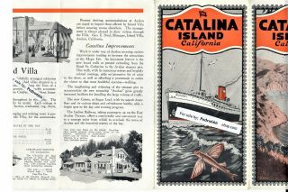 1920 Santa Catalina Island Vacation Travel Brochure CA Wilmington BiPlane Hotel 4
