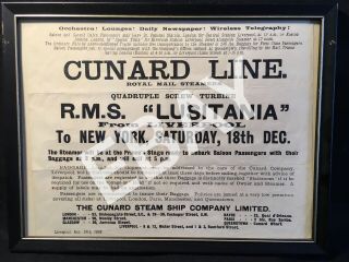 Cunard R.  M.  S.  Lusitania 1909 Ocean Liner Cunard Line Poster Liverpool York