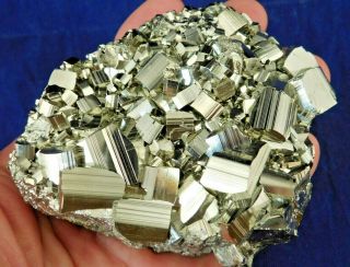A Huge 100 Natural Aaa Pyrite Crystal Cluster Found In Peru 898gr E