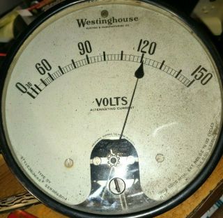Large 6 " Vintage Steam Punk Ac Volt Meter 0 - 150 Vac Mad Scientist Lab,