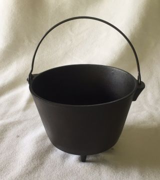 Antique Cast Iron Bean Pot Kettle Drum Unmarked Size 6