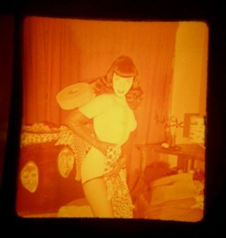 Bettie Page - Pinup Stereoview Realist Slide - Vintage/girl/nude/3d/photo/art